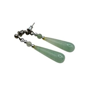 Elegant Green Jade Drop Earrings